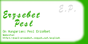 erzsebet pesl business card